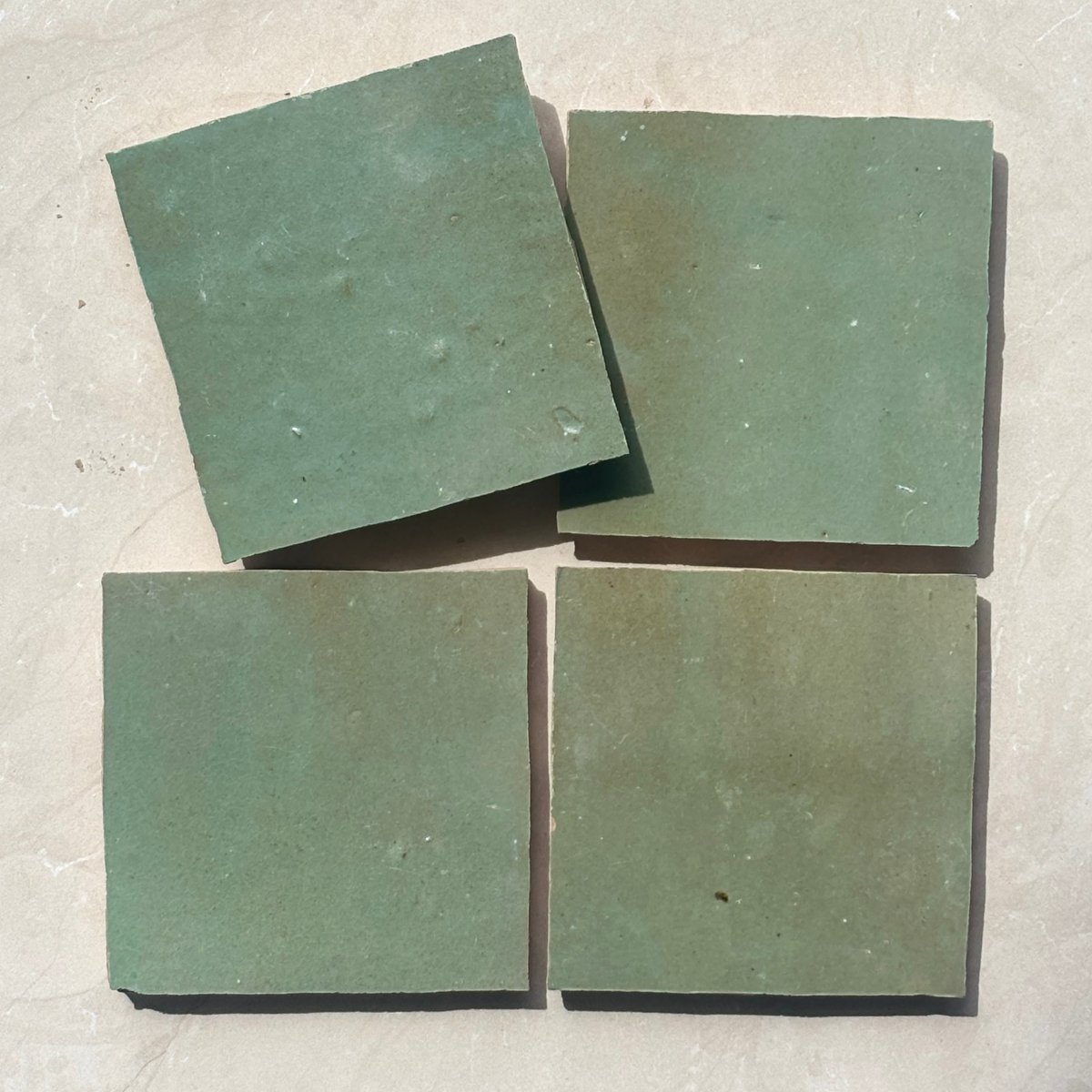 Zellige 10x10 cm, Sage - Billede 3