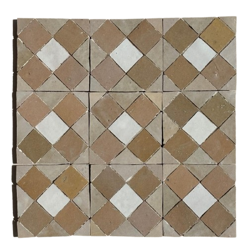 Zellige hvid mosaik 10x10 cm
